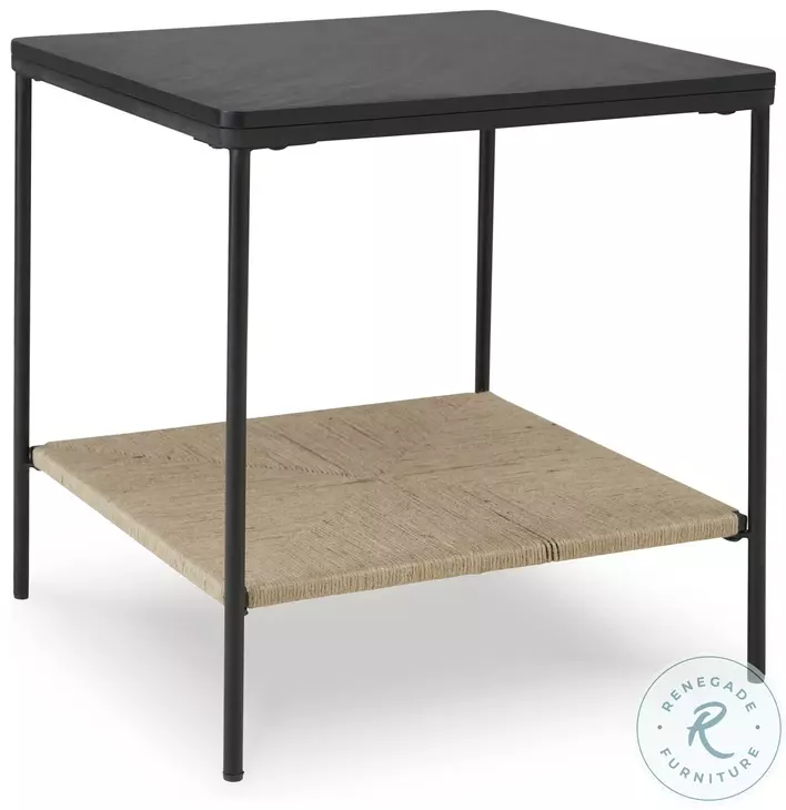 Minrich Black And Natural Accent Table