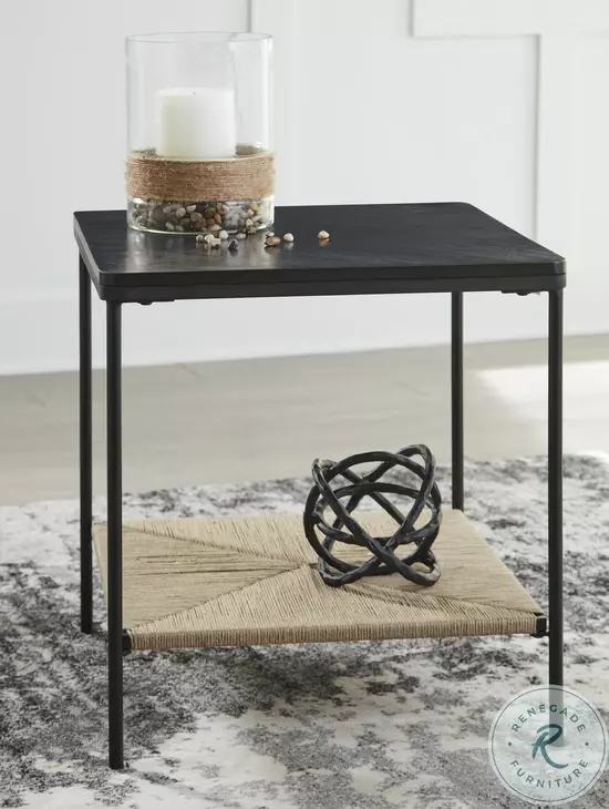 Minrich Black And Natural Accent Table