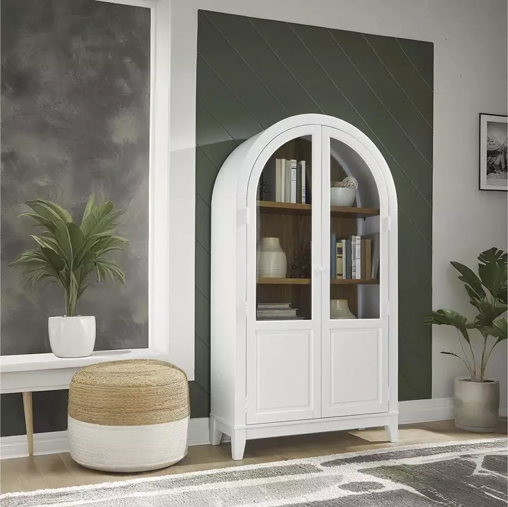 Dagandale White And Natural Accent Cabinet