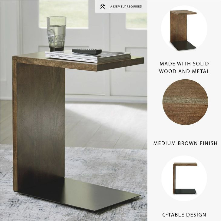 Wimshaw Medium Brown And Black Accent Table