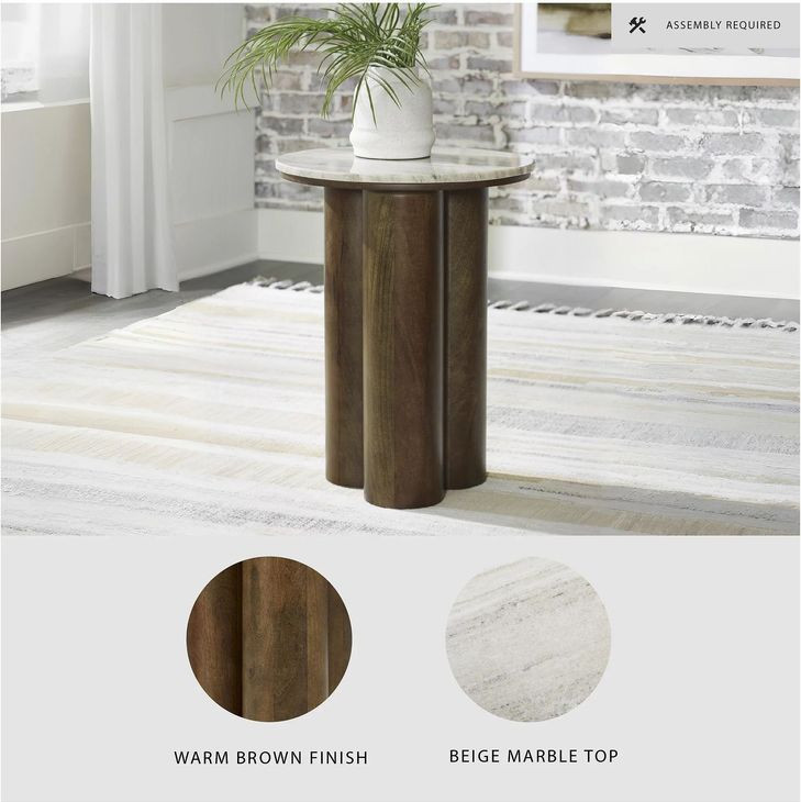 Henfield Beige And Warm Brown Accent Table