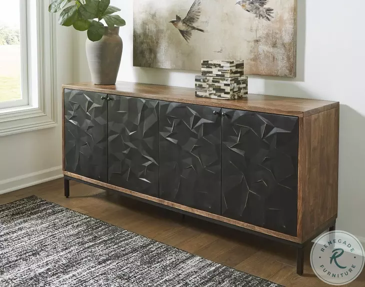 Dorannby Brown And Black Accent Cabinet