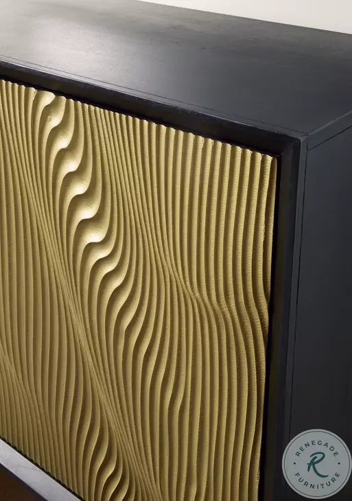 Tayner Black And Gold Finish Accent Cabinet
