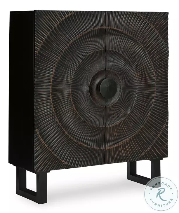 Fosterman Distressed Black Accent Cabinet