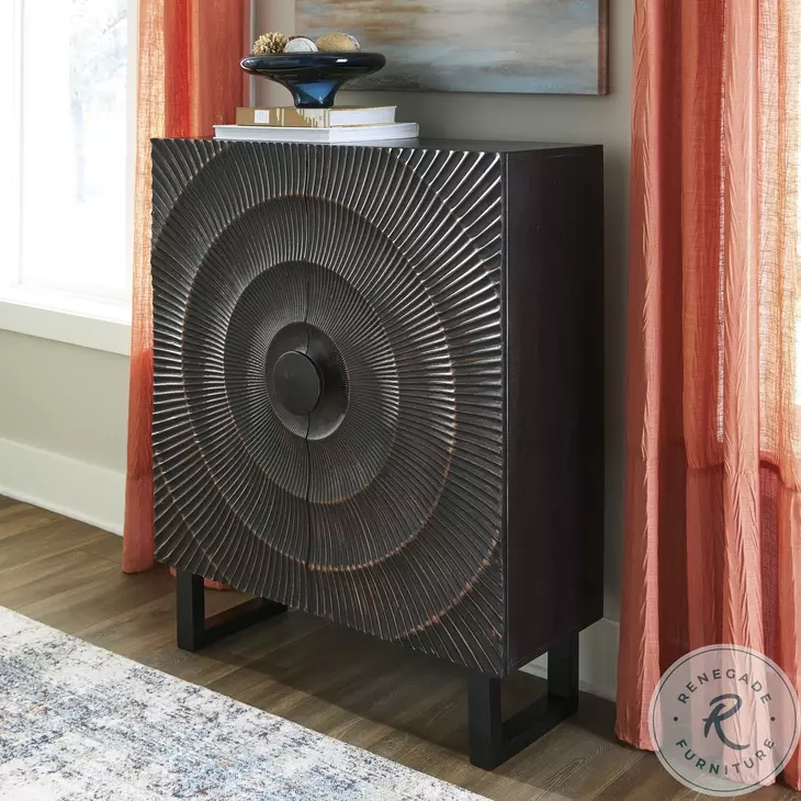 Fosterman Distressed Black Accent Cabinet