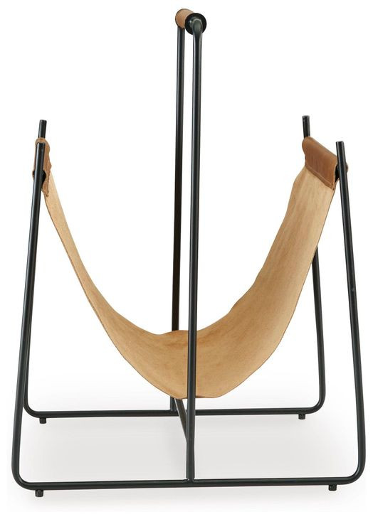 Faronworth Brown and Black Magazine Rack