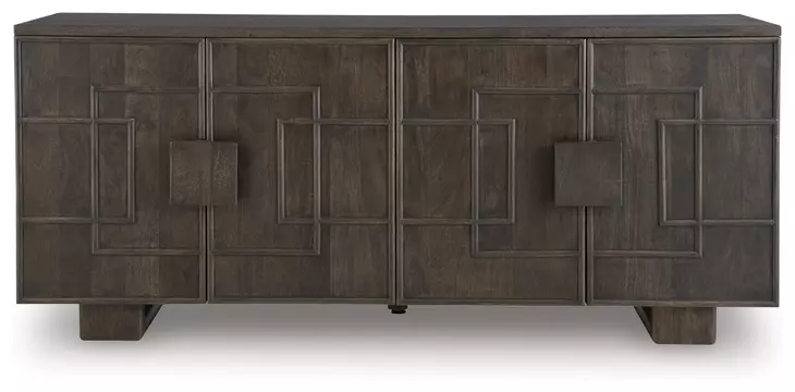 Cato Dark Brown 4 Door Accent Cabinet
