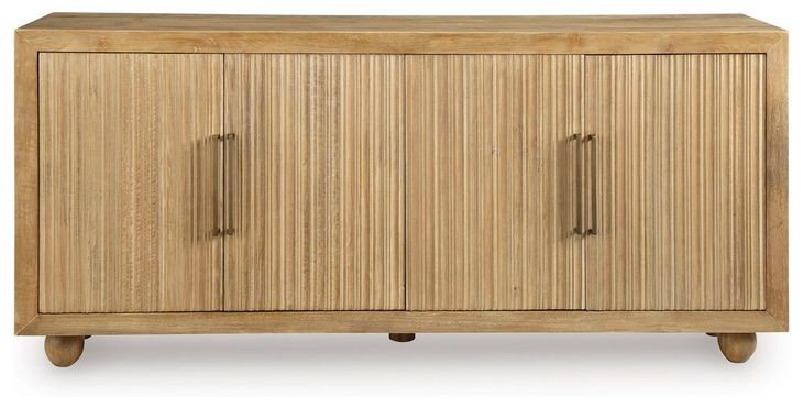 Niam Light Antique Beige 4 Door Accent Cabinet