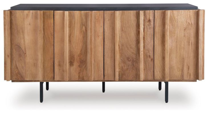 Quintavious Brown and Charcoal 4 Door Accent Cabinet