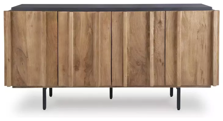 Quintavious Brown and Charcoal 4 Door Accent Cabinet
