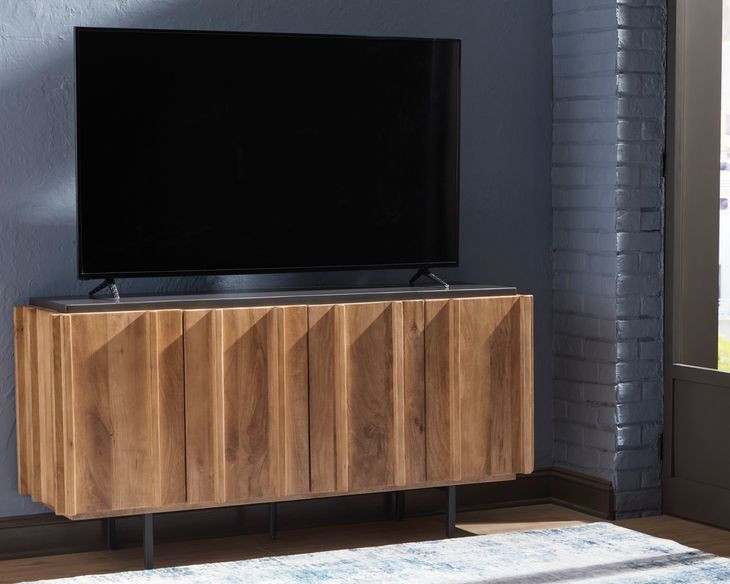 Quintavious Brown and Charcoal 4 Door Accent Cabinet