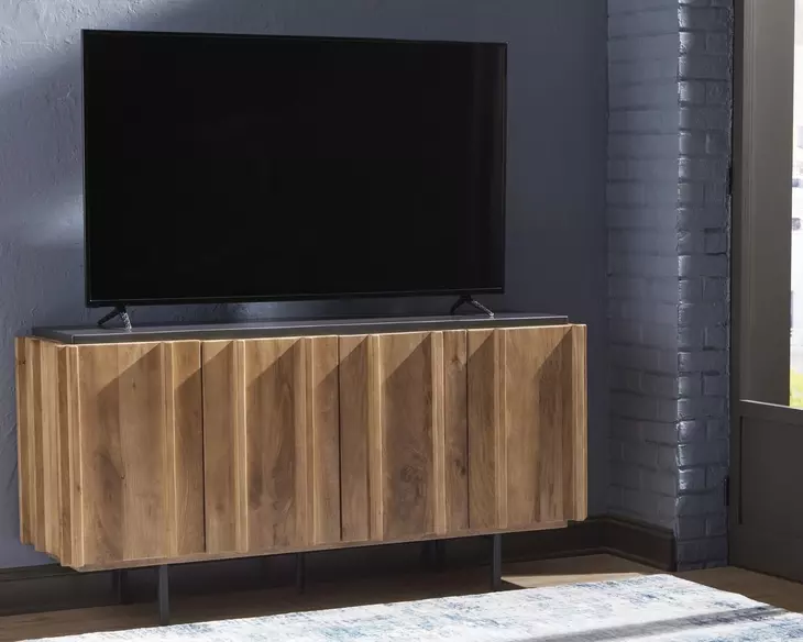 Quintavious Brown and Charcoal 4 Door Accent Cabinet