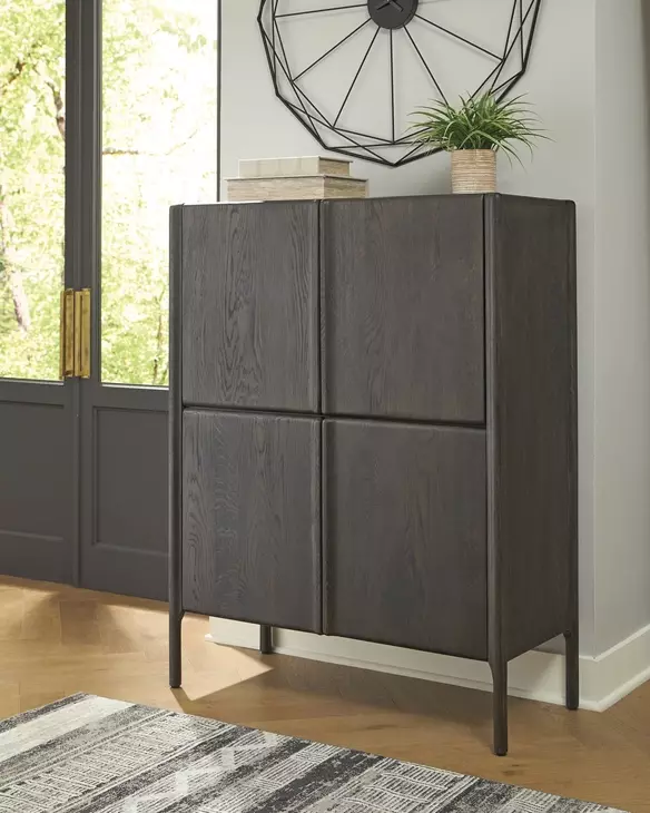 Orsonal Espresso Brown 4 Door Accent Cabinet