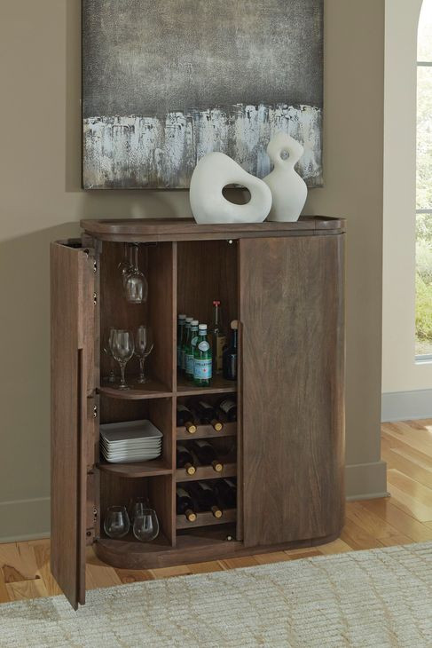 Landermont Medium Brown 2 Door Bar Cabinet