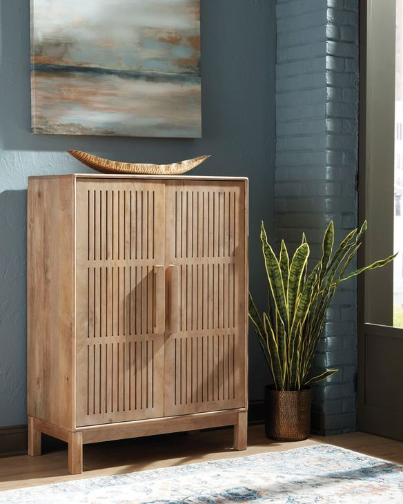 Pellamour Natural Brown 2 Door Bar Cabinet