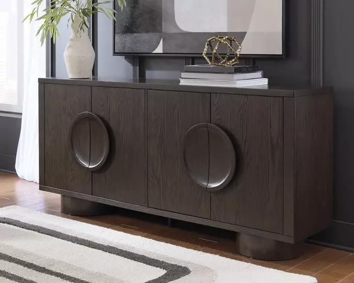 Veeda Dark Brown 4 Door Accent Cabinet