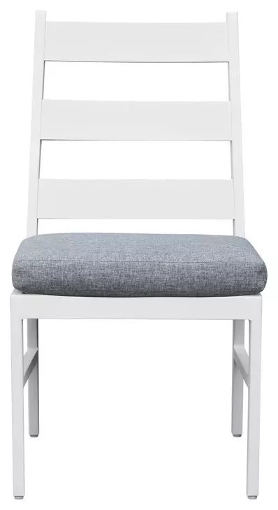 Nash Outdoor Dining Gray Upholstered Outdoor Ladder Back Side Chair Set of 2