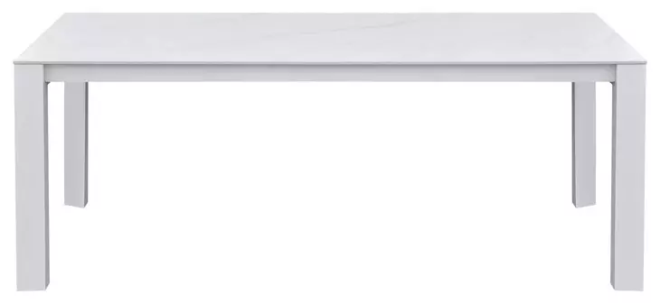 Alexa Outdoor Dining White Outdoor Rectangular Stone Top  Dining Room Set