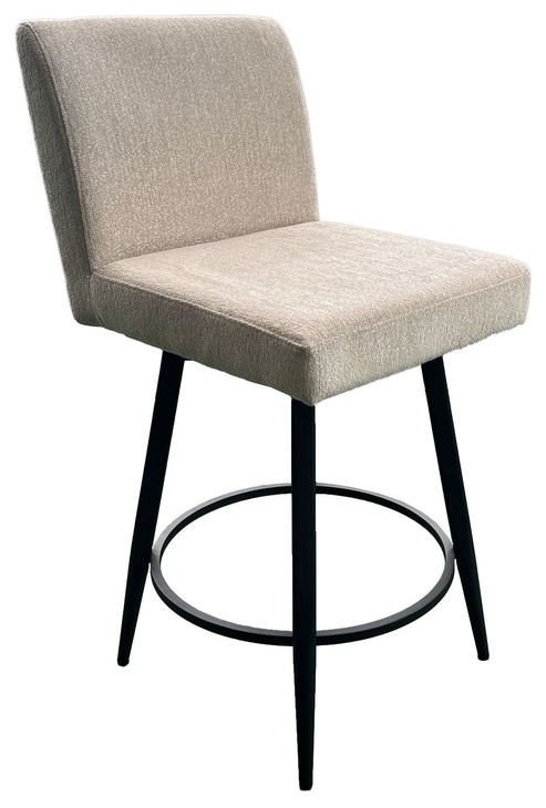 Metal Base Barstools Champagne Performance Fabric Swivel Bar Stool