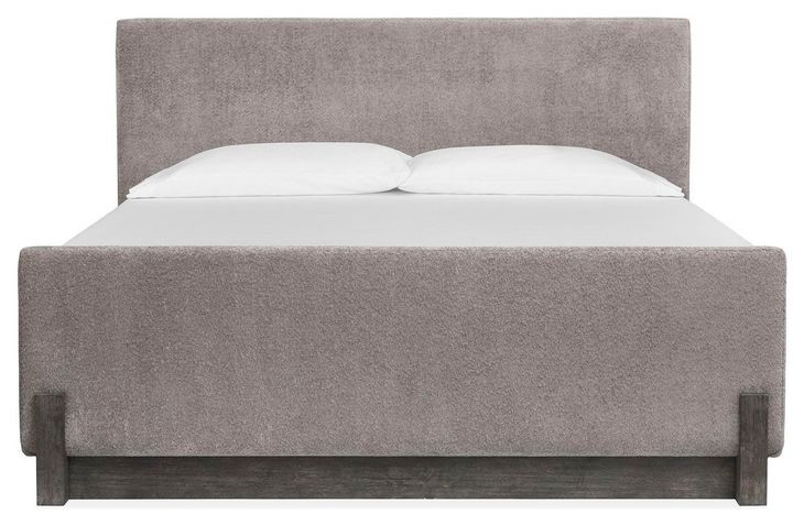 Kinsley Black Heron and Oslo Pewter King Upholstered Panel Bed