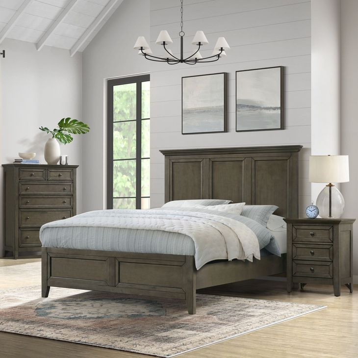 San Mateo Gray King Panel Bed