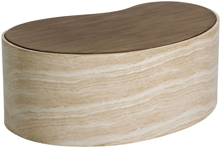 Ishiko Light Brown and Warm Brown Free Form Large Concrete Top Outdoor Cocktail Table