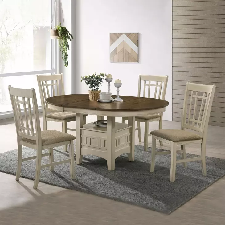 Mission Casuals Brown Upholstered Lattice Chair Set of 2
