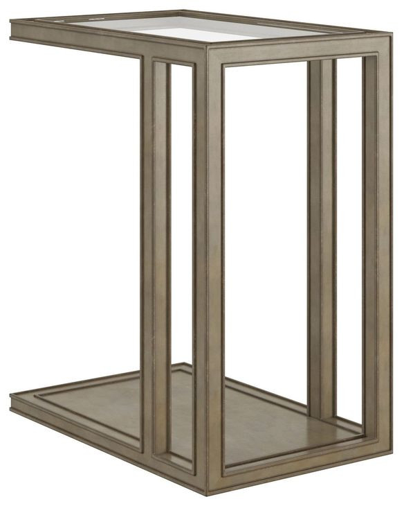 Glaze Quartz Rectangular Glass Top End Table