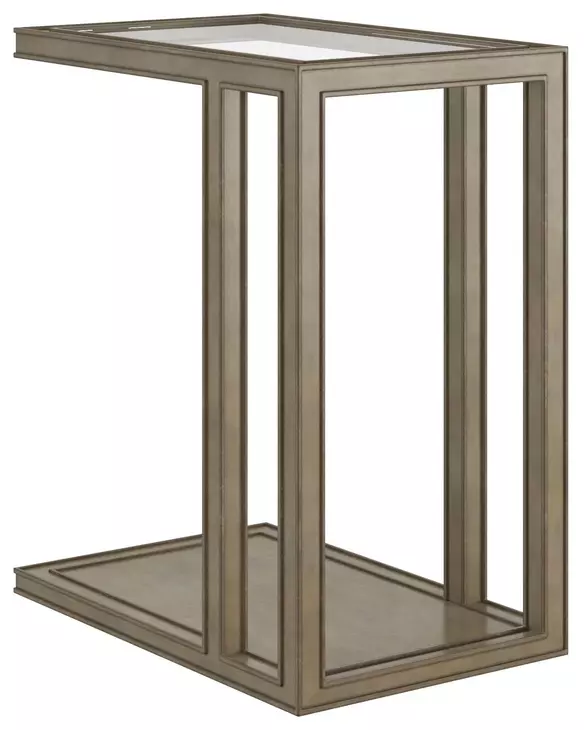 Glaze Quartz Rectangular Glass Top End Table