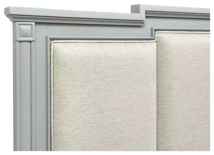 Glenbrook Pebble and Beige King Upholstered Panel Bed
