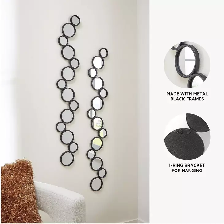 Vinler Black Accent Mirror Set of 2