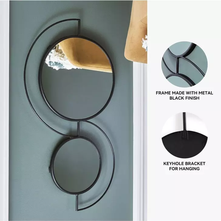 Shayham Black Accent Mirror