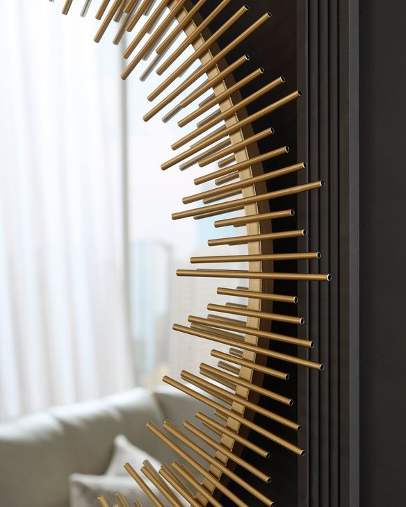 Wainport Gold Round Accent Wall Mirror