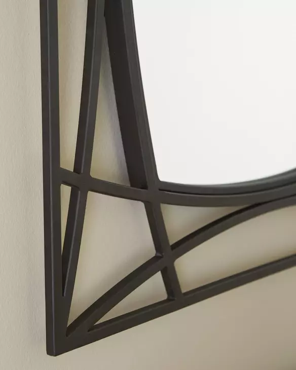 Freenville Black Rectangular Accent Wall Mirror