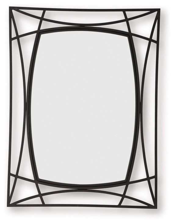 Freenville Black Rectangular Accent Wall Mirror