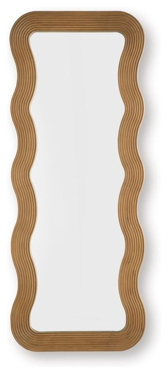 Ellisonville Brown Rectangular Accent Floor Mirror