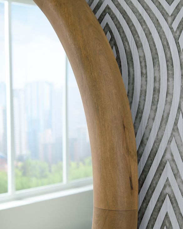 Yadiel Brown Round Accent Wall Mirror