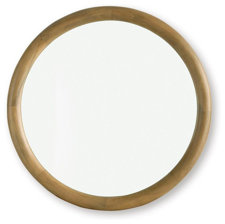 Yadiel Brown Round Accent Wall Mirror
