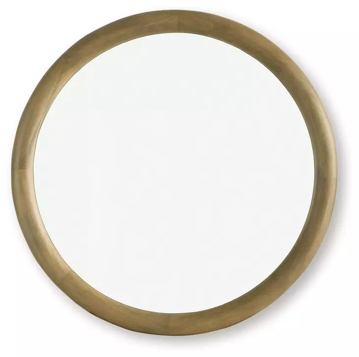 Yadiel Brown Round Accent Wall Mirror