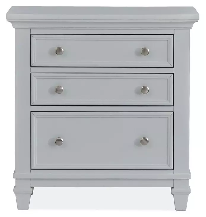 Harborwick Harbor Gray 3 Drawer Nightstand with USB Charging
