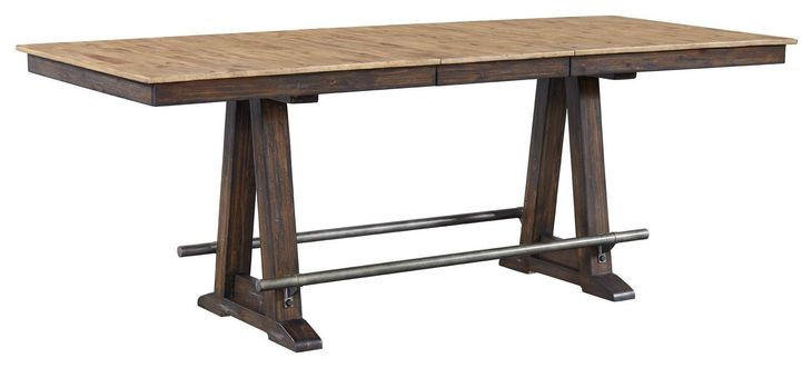 Transitions Driftwood and Sable Extendable Rectangular Counter Height Dining Room Set