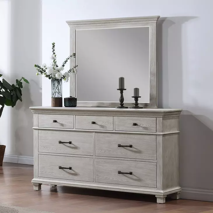 Silver Sands Gray Rectangular Mirror