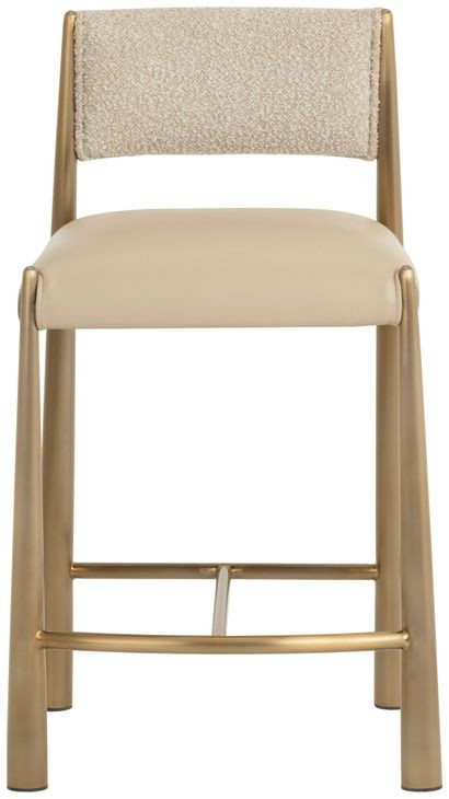 Baymont Napa Beige and Santa Cruz Oatmeal Upholstered Counter Height Stool