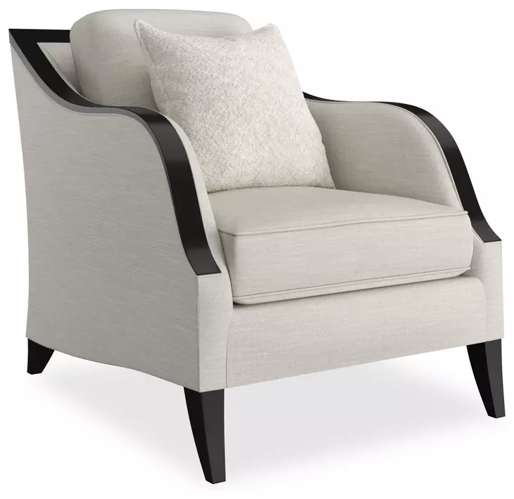 Pitch Perfect creame Upholstered Accent Chair with Pillow