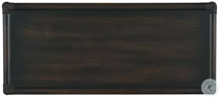 Havenwood Dark Wood Rattan 5 Drawer Wood Chest