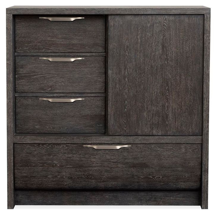 Kinsley Black Heron Sliding 4 Drawer Door Chest