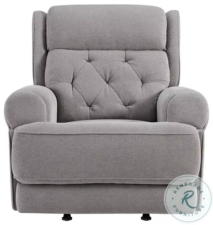 Abby Slate Triple Power Glider Recliner with USB Port