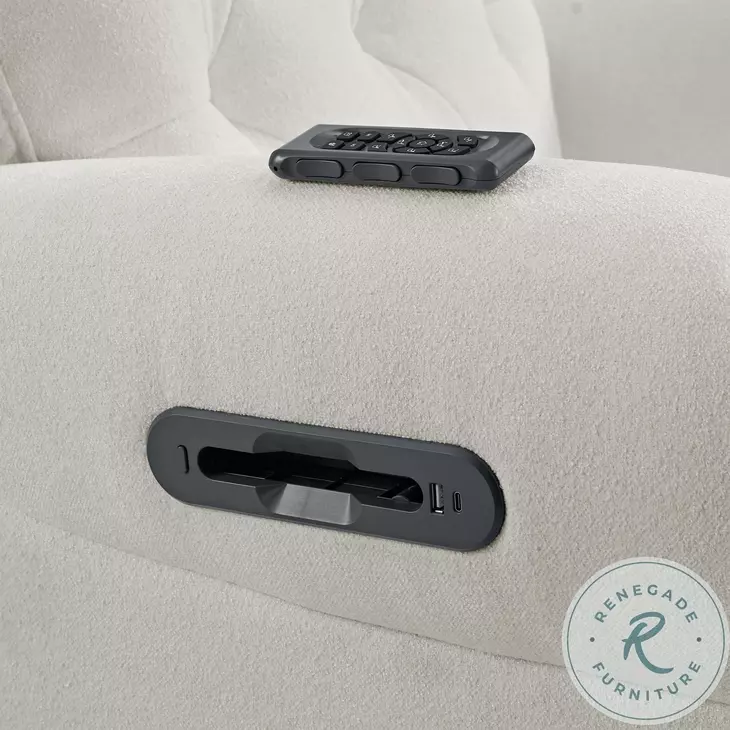 Abby Snow Triple Power Glider Recliner with USB Port