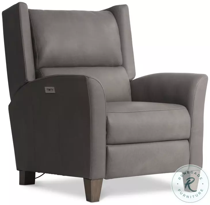Weller Dark Gray Leather Power Recliner