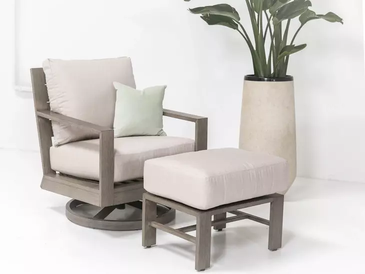 Laguna Canvas Natural Upholstered Outdoor Rectangular Ottoman